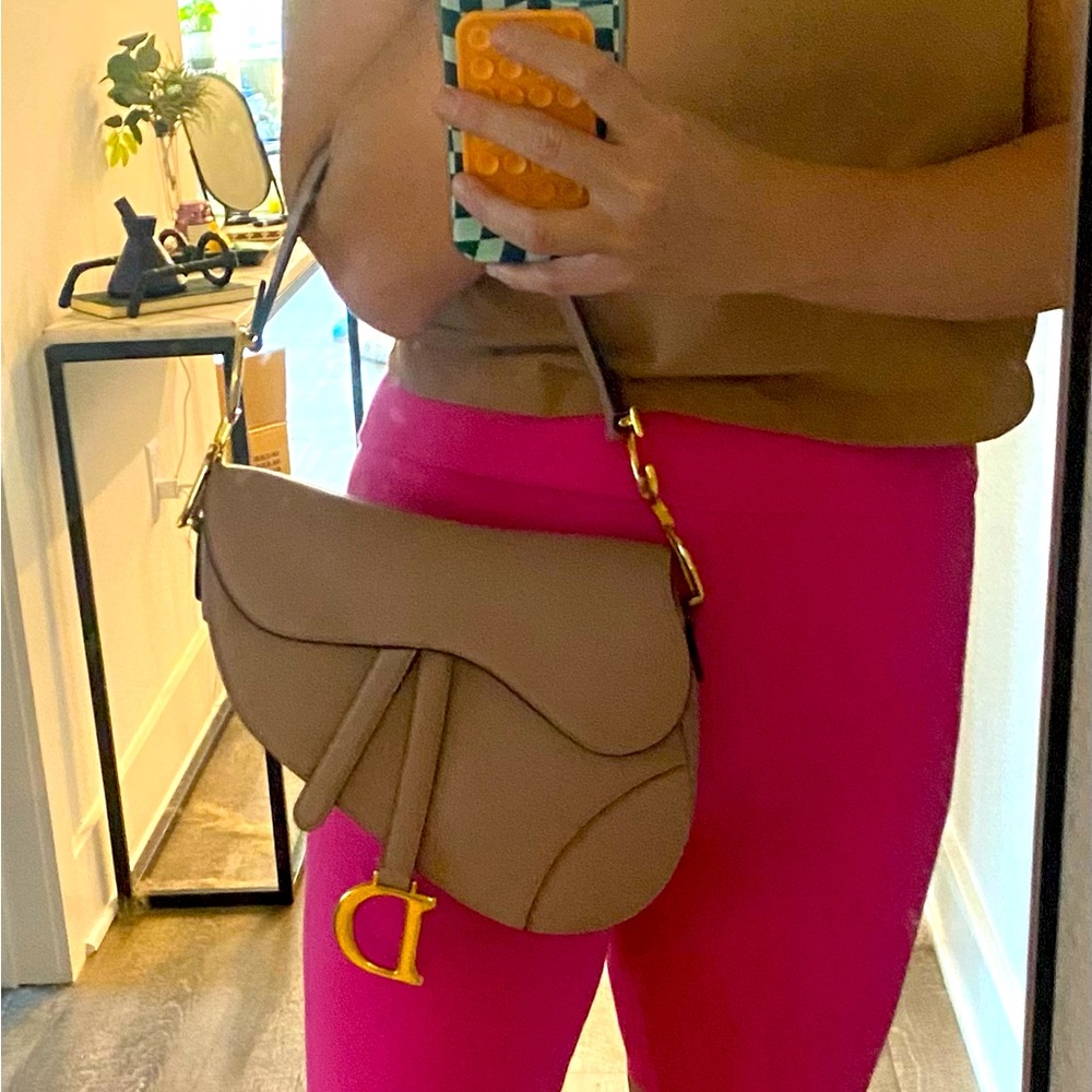 Dior blush pink saddle bag